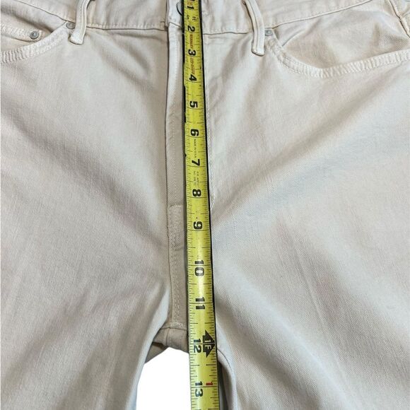 Mother The Insider Fray Hem Jeans In Chalk It Up White New Size 32 - Picture 6 of 15